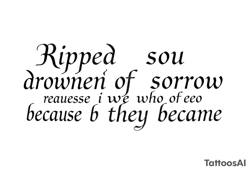 Ripped soul drowned in sorrow because of who they became tattoo idea