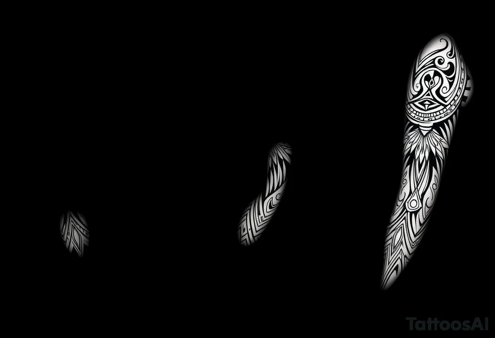 shaman style mytical bold line with rhyme tattoo idea