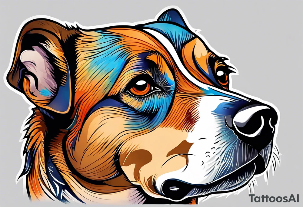 Dog of breed mountain feist named buddy tattoo idea