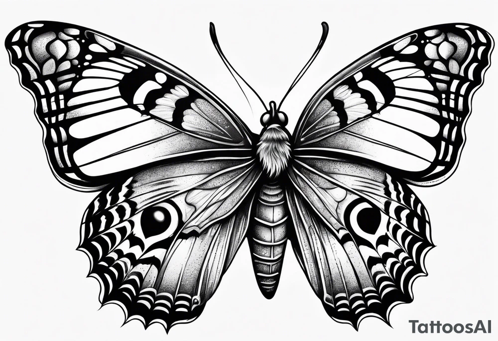 Moth chasing a butterfly tattoo idea