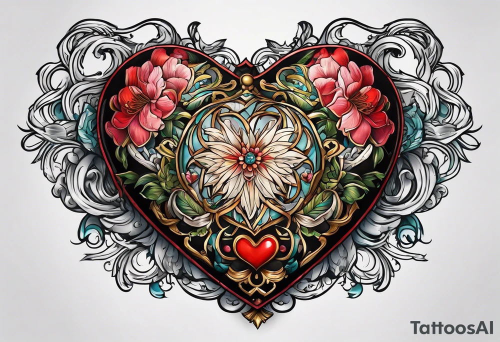 heart locket tattoo idea