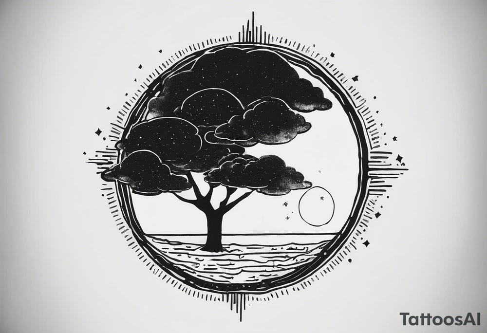 Use the lyrics
 "Weathered and fading
Who feels alone in the world?
You do
Too complicated
It's not the same anymore
You're through"

from the song "Only Friend" - Wallows

include little icons relevant to the song like the earth or a rainy cloud (examples_ tattoo idea
