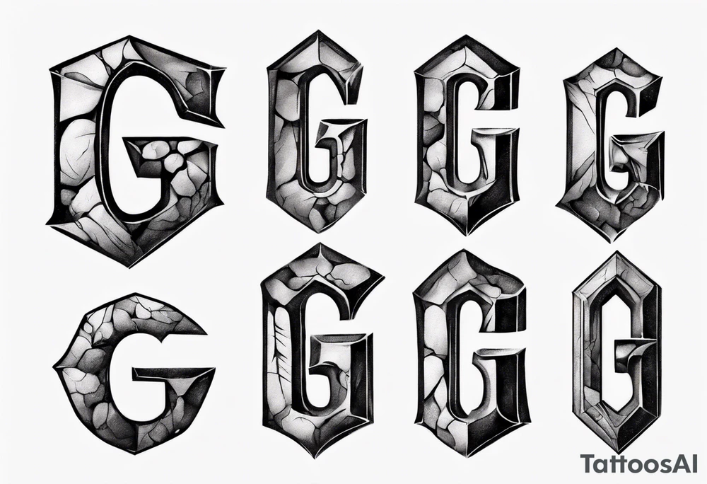 Stone with letter g, cool tattoo idea