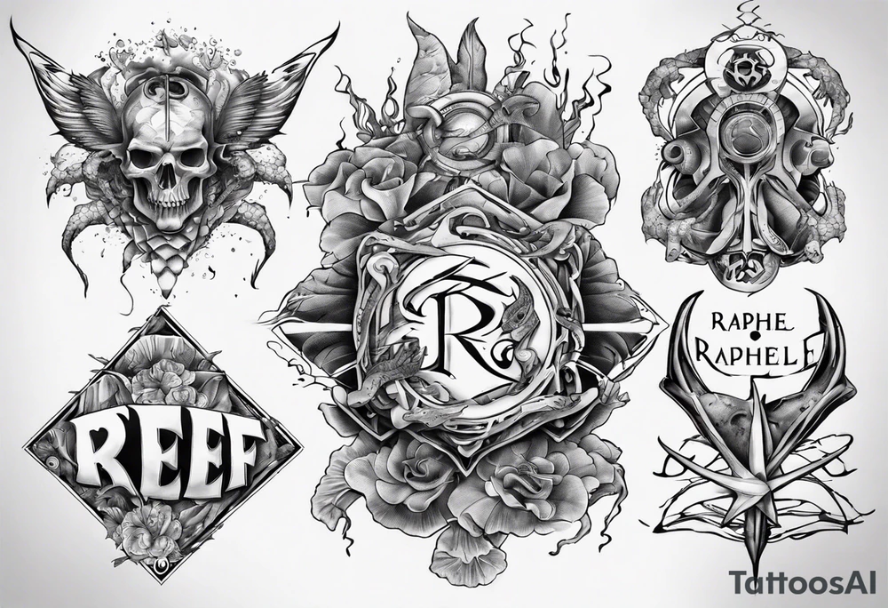 Reef Raphael name tattoo idea