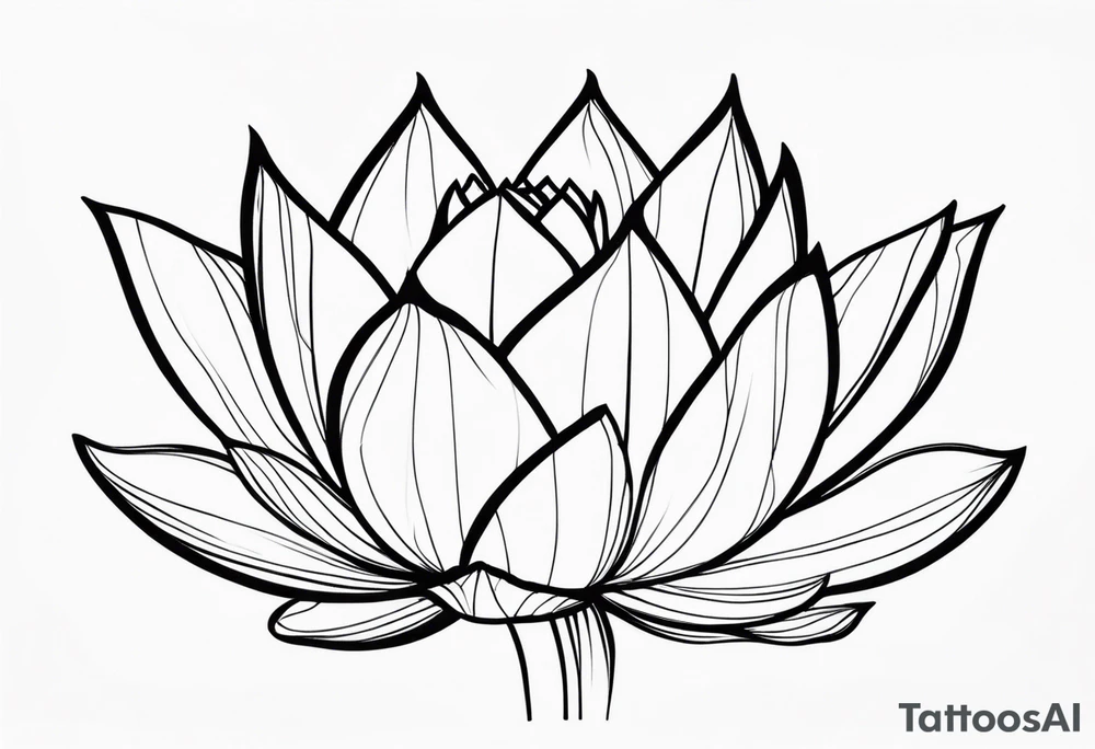 A lotus flower with long branches tattoo idea