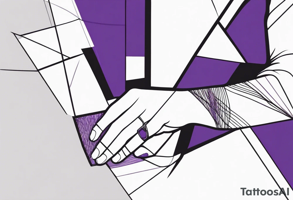 lines around wrist, abstract, black and purple, covered from wrist to forearm, fully covered, no borders, blackwork, no people tattoo idea