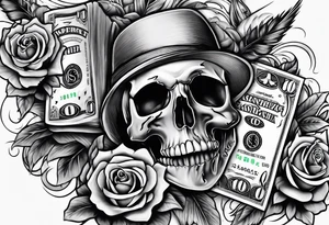hard way to get money tattoo idea
