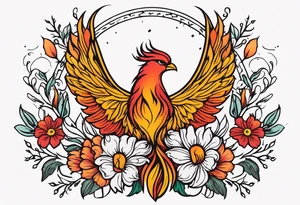 phoenix rising

old school vintage simple traditional design surrounded by vintage flowers


bold color simple tattoo idea
