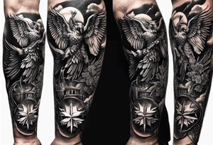 st Micheal tattoo on the outside of the forearm tattoo idea
