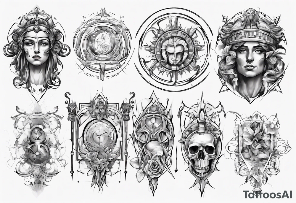 Perceptium in roman style tattoo idea