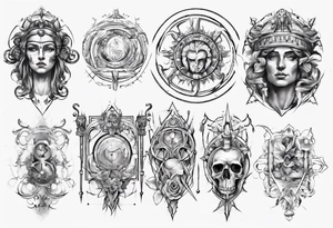 Perceptium in roman style tattoo idea