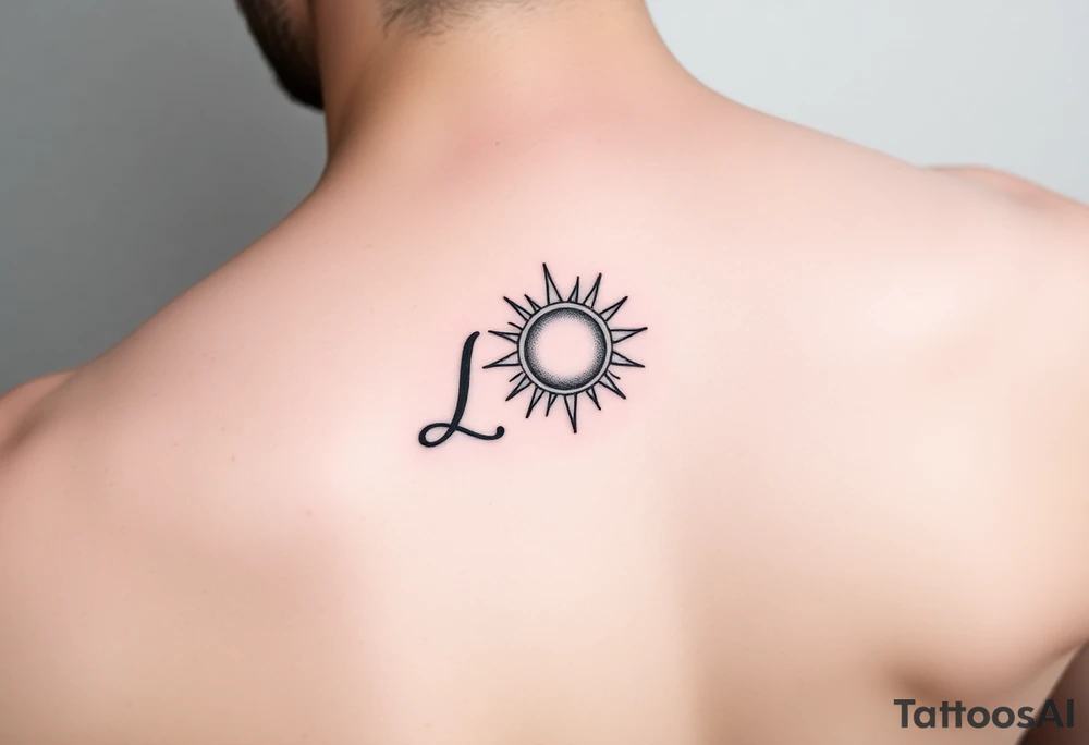 Name Leo with cancer zodiac sign and a sun tattoo idea