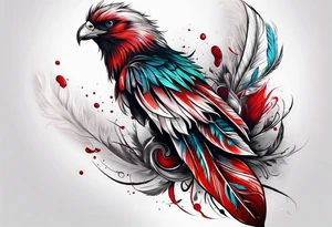 Blood feather tattoo idea