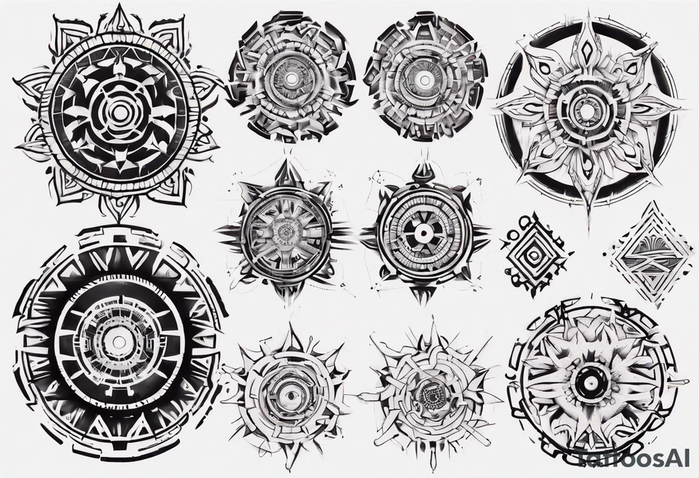 Cyberpunk mandala tattoo idea