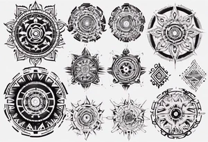 Cyberpunk mandala tattoo idea