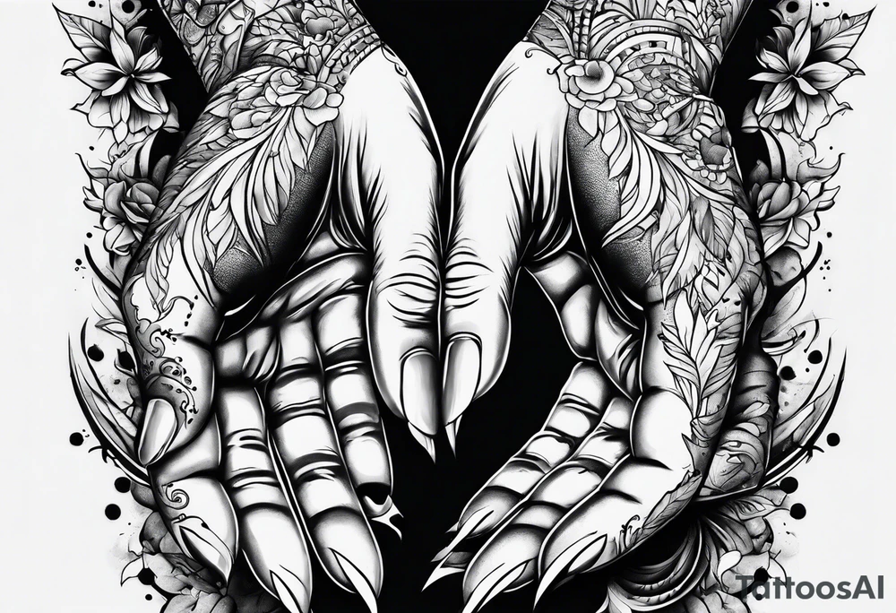 human hand with a bleeding hole through it tattoo idea