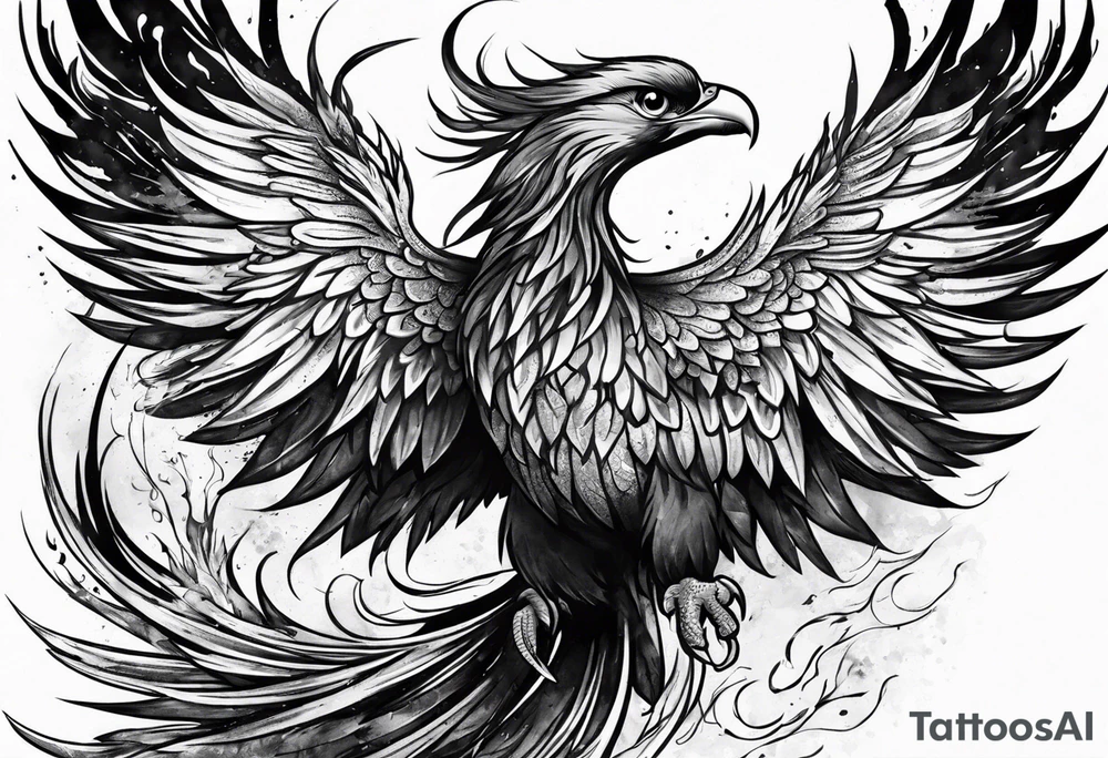 Phoenix rising from ashes tattoo idea