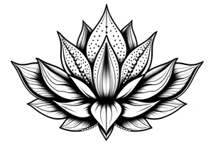 Lotus flower with dotwork chains tattoo idea