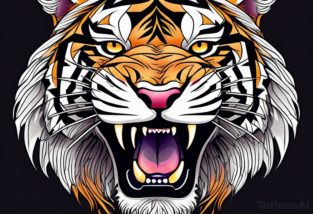 Tiger face tattoo idea