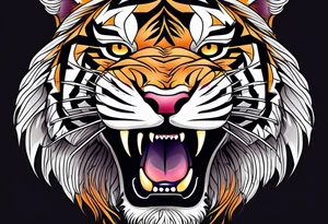 Tiger face tattoo idea