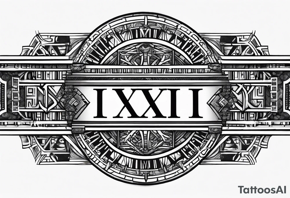 Leg band solid Roman numerals IX XI tattoo idea