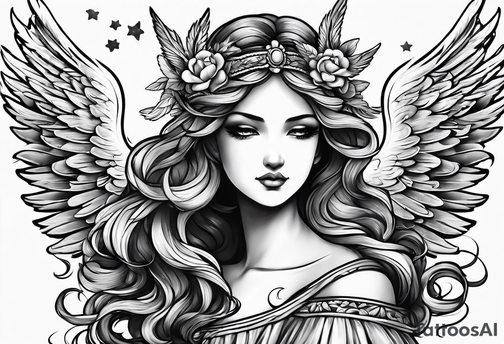 small angels with clouds in the background tattoo idea small angels with clouds in the background tattoo idea
