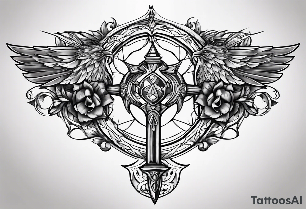 broken sword weapon tattoo idea