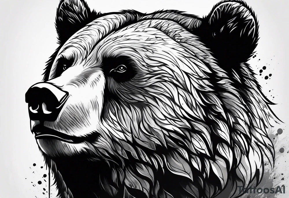 angry bear tattoo idea