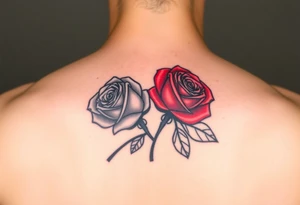 Two Rose Wrapped One Black One Red Tattoo tattoo idea