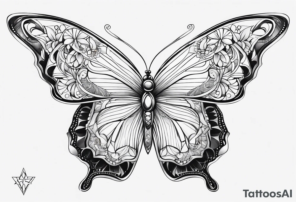 Butterfly with psalm 139:14 written tattoo idea