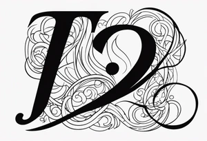 letters  P and I interwoven tattoo art script tattoo idea