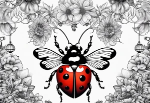 combination of a ladybug, the letter ‘s’, a jellyfish and a swing tattoo idea