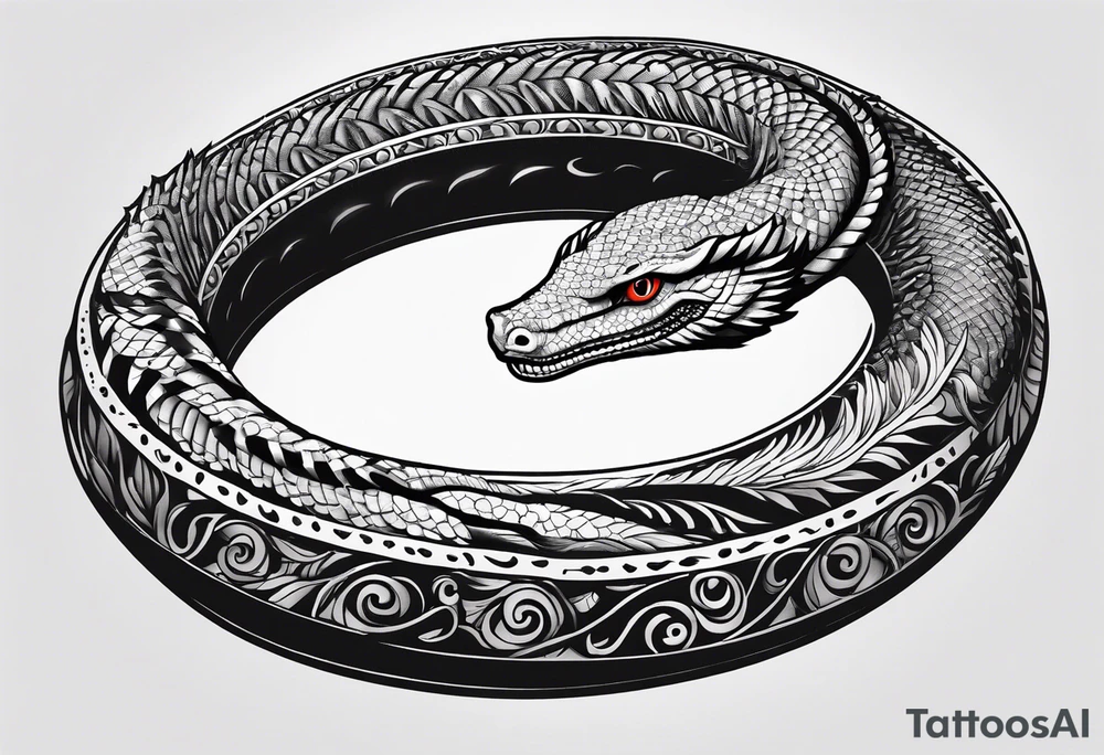 ouroboros with chopped off head tattoo idea