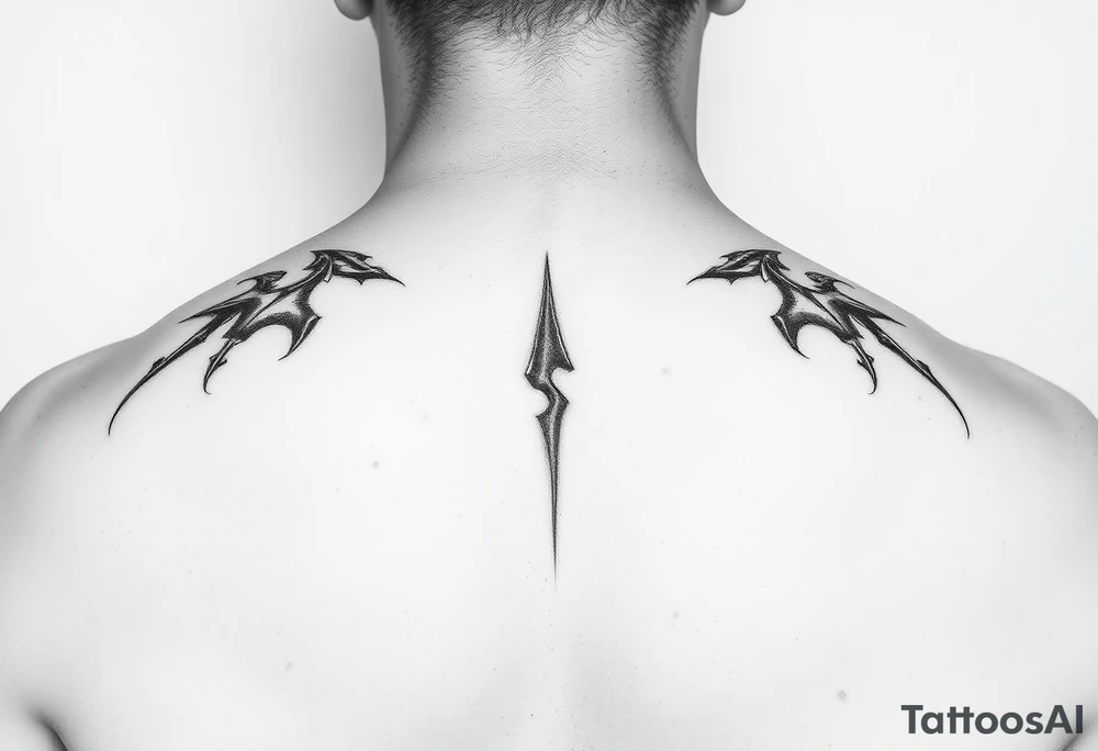 pencil sketch of dark and light emotion tattoo idea