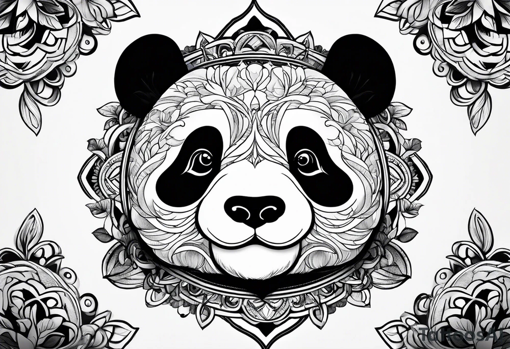 a fat cute panda tattoo idea