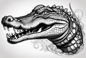 Alligator wrapped around a dagger tattoo idea