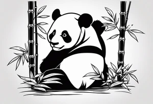 Panda & Bamboo tattoo idea