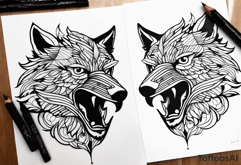 be a wolf at graund and be a eagle at sky at the same time tattoo idea be a wolf at graund and be a eagle at sky at the same time tattoo idea