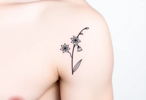 daffodils, Lily of the valley, larkspur tattoo idea