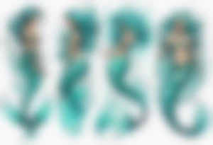 a turquoise mermaid standing in the sea surrounded by crashing waves tattoo idea