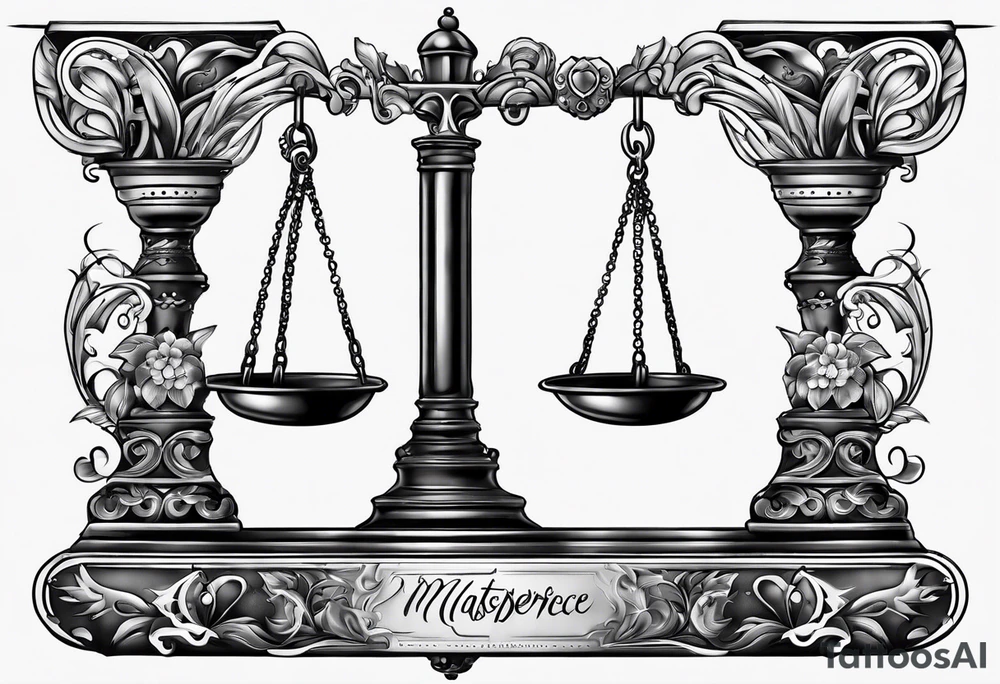 Balance scales tattoo idea