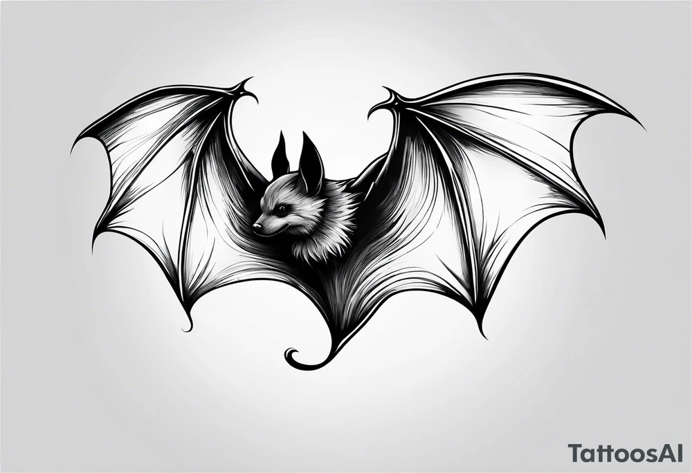 small bat, no detail tattoo idea