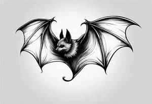small bat, no detail tattoo idea