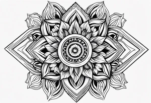 sun flower diamond fire tattoo idea