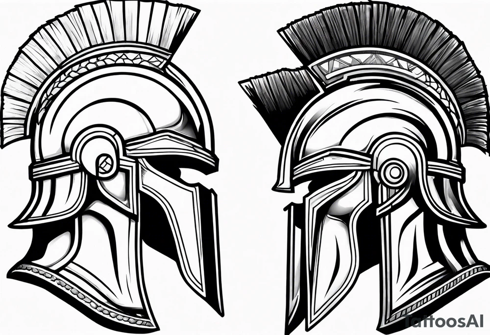 Spartan helmet tattoo idea