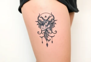 Tarot, the lovers ,witchy, Norse ,viking, hecate tattoo idea