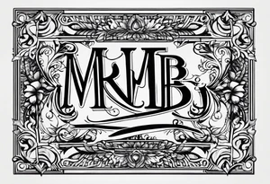 letters: "MRBG" underlined, equally separated
simple, clear, plain, unadorned, no background tattoo idea