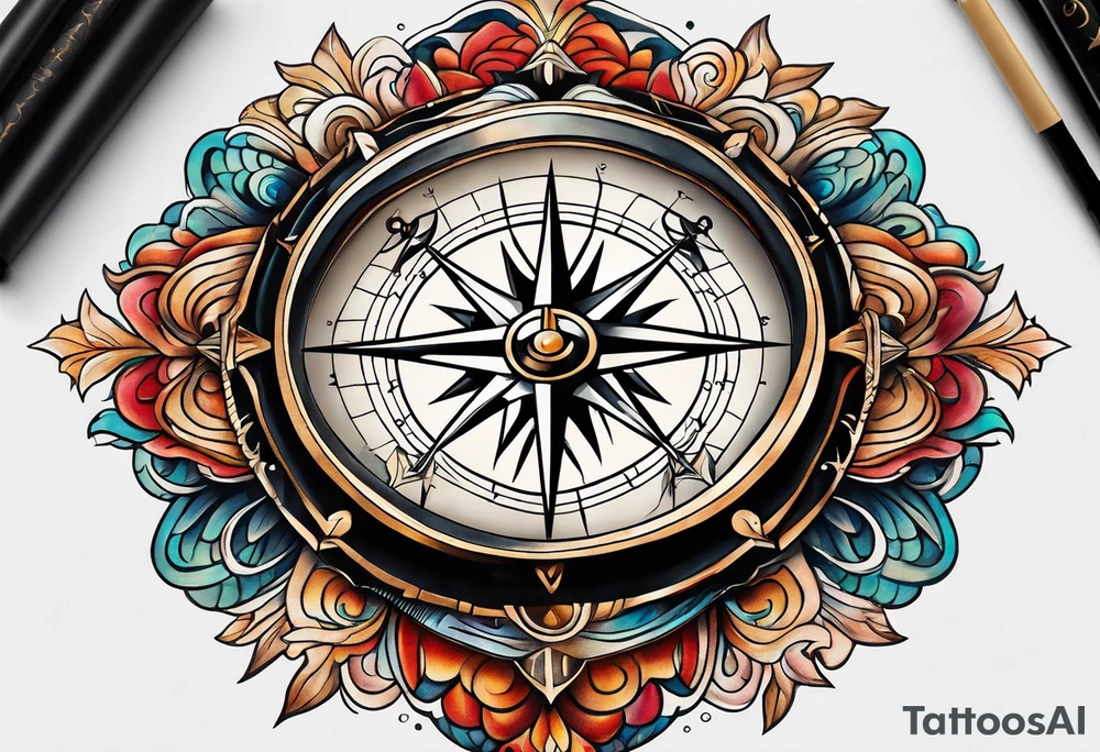 Sea compass tattoo idea