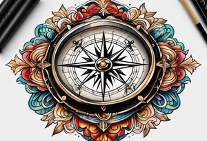 Sea compass tattoo idea