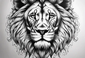 Lion face thigh tattoo tattoo idea